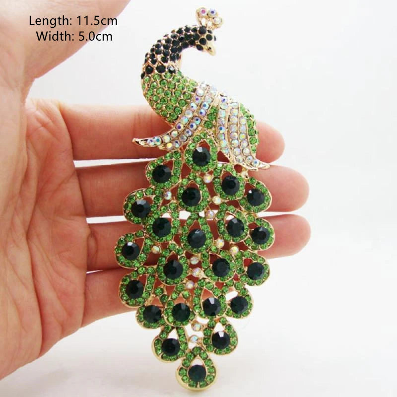 Rhinestones Peacock Brooches for Women\'S Luxury Clothing Accessories Elegant Banquet Wedding Jewelry Female Pin