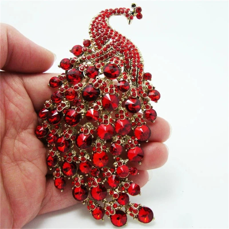 Rhinestones Peacock Brooches for Women\'S Luxury Clothing Accessories Elegant Banquet Wedding Jewelry Female Pin