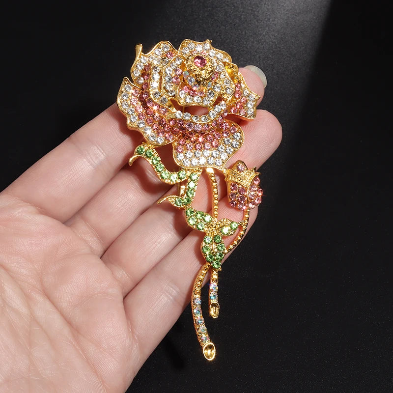 Rhinestones Peacock Brooches for Women\'S Luxury Clothing Accessories Elegant Banquet Wedding Jewelry Female Pin